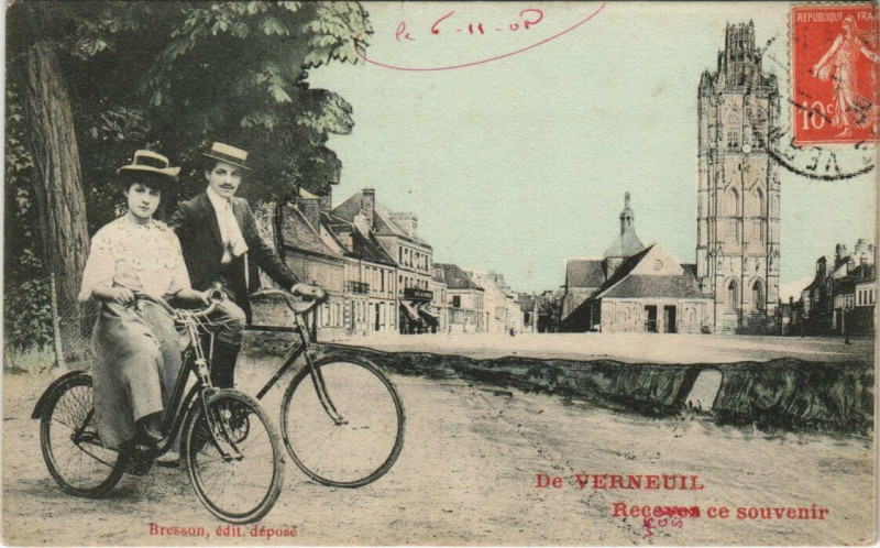Carte postale ancienne De Verneuil Recois ce souvenir