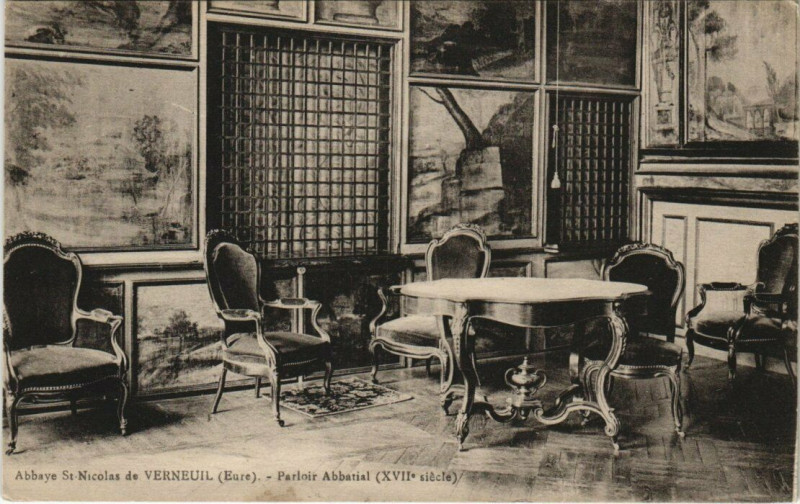 Carte postale ancienne Abbaye Saint-Nicolas de Verneuil-Parloir Abbatial
