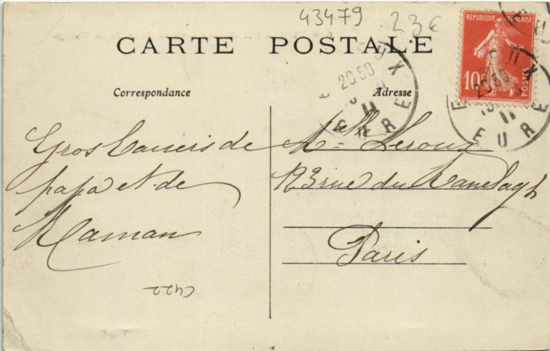 Carte postale ancienne Evreux-Carrefour de la Vierge à Évreux