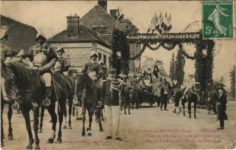 Carte postale ancienne Cavalcade de Breteuil à Breteuil