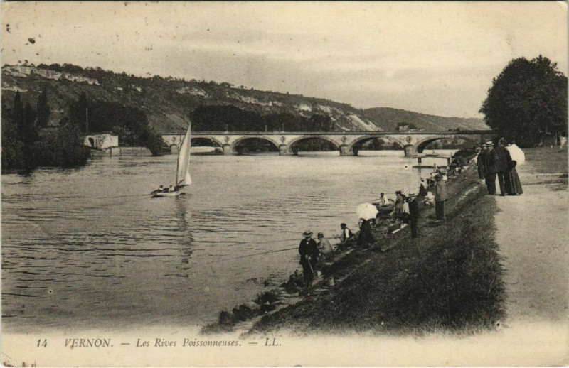 Carte postale ancienne Vernon-Les Rives Poissonneuses à Vernon