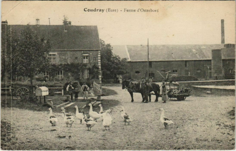 Carte postale ancienne Coudray-Ferme d'Ostreboes à Coudray