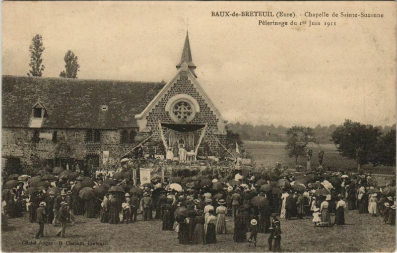 Carte postale ancienne Baux-de-Breteuil - Chapelle de Sainte-Suzanne à Breteuil