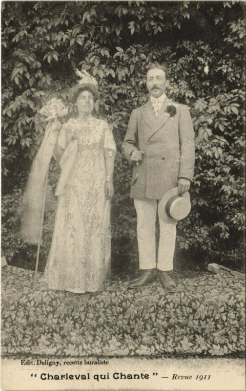 Carte postale ancienne Charleval qui Chante Revue 1911 à Charleval