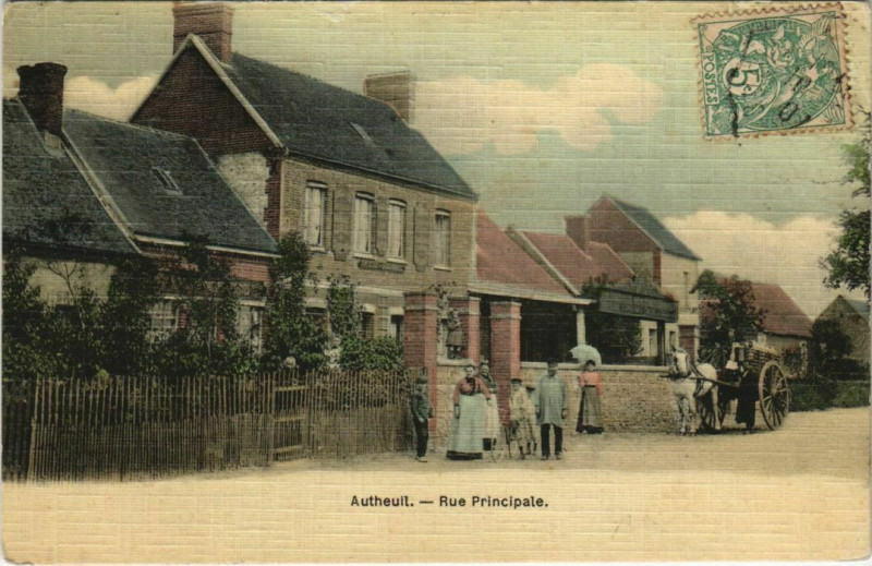 Carte postale ancienne Autheuil-Rue Principale