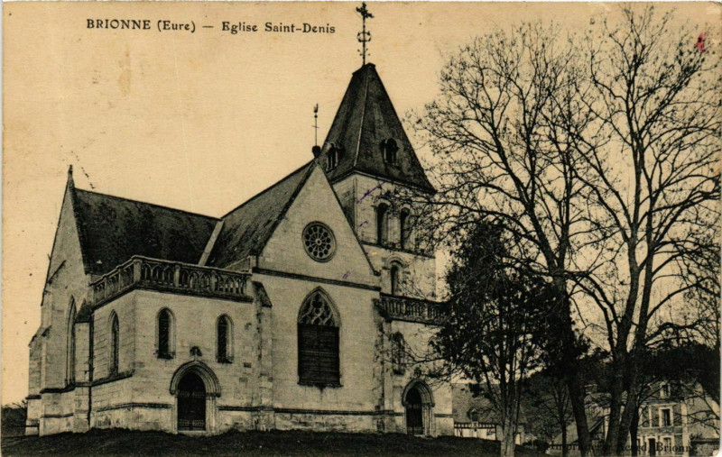 Carte postale ancienne Brionne Eglise Saint-Denis à Brionne