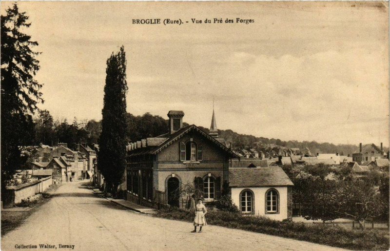 Carte postale ancienne Broglie Vue du Pré des Forges à Broglie