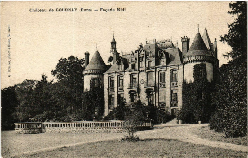 Carte postale ancienne Chateau de Gournay - Facade Midi