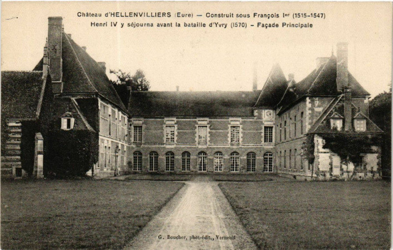 Carte postale ancienne Chateau d'Hellenvilliers - Construit sous Francois