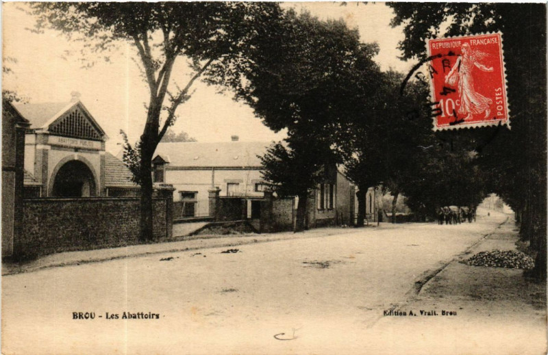 Carte postale ancienne Brou - Les Abattoirs