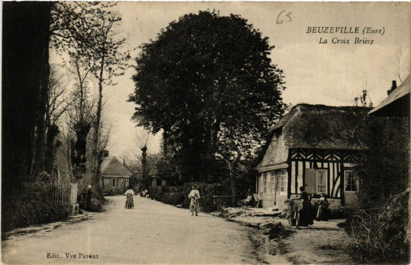 Carte postale ancienne Beuzeville - La Croix Briere à Beuzeville