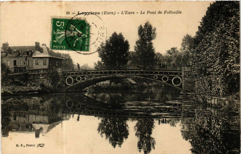 Carte postale ancienne Louviers - L'Eure à Louviers