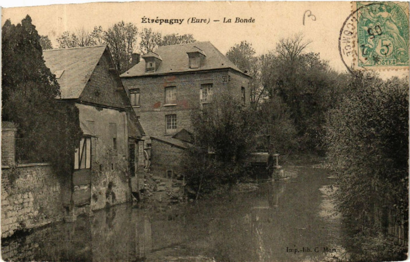 Carte postale ancienne Etrepagny - La bonde à Étrépagny
