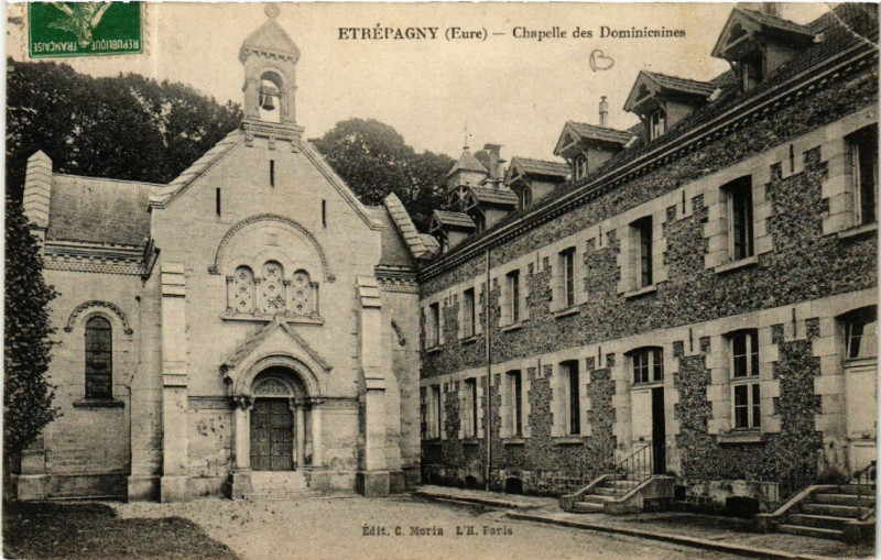 Carte postale ancienne Etrepagny - Chapelle des Dominicaines à Étrépagny