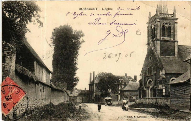 Carte postale ancienne Boisemont - L'eglise