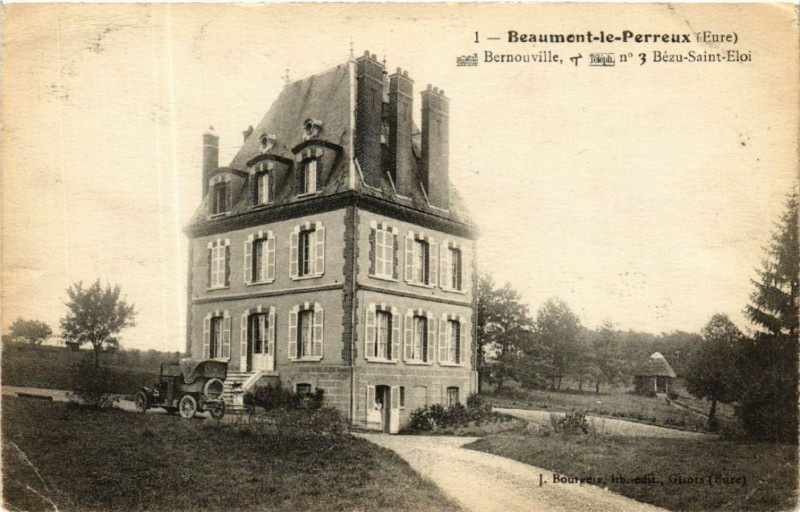 Carte postale ancienne Beaumont le Perreux - Bernouville à Bernouville