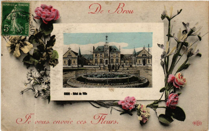 Carte postale ancienne De Brou - Je vous envoie ces Fleurs