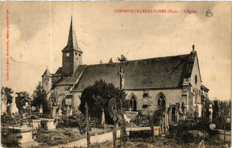 Carte postale ancienne Corneville-les-Cloches - L'Eglise