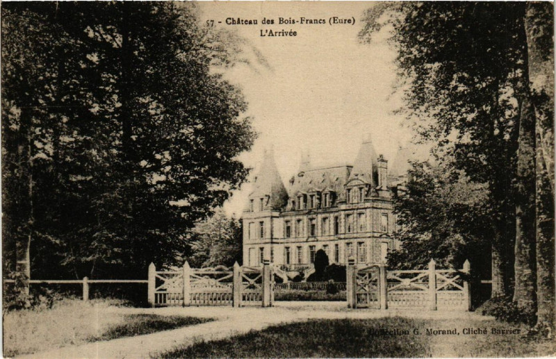 Carte postale ancienne Chateau des Bois-Frances - L'Arrivee