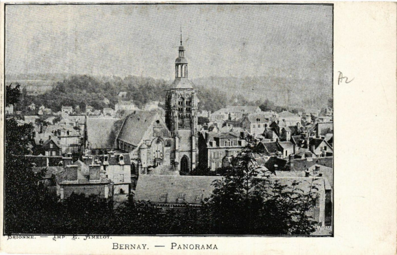 Carte postale ancienne Bernay - Panorama à Bernay