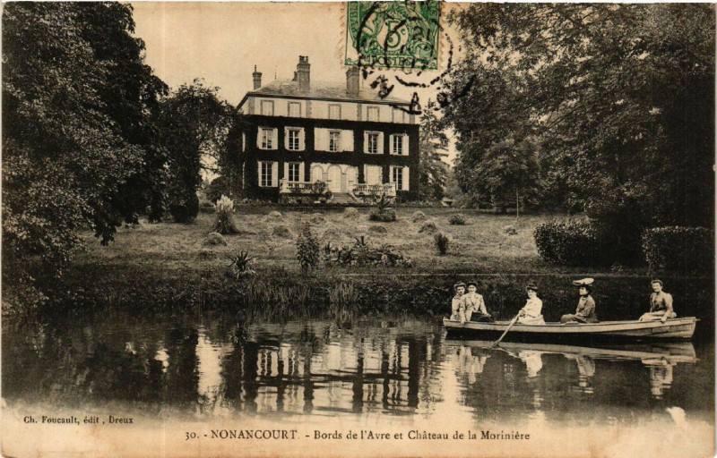 Carte postale ancienne Nonancourt - Bords de l'Avre à Nonancourt