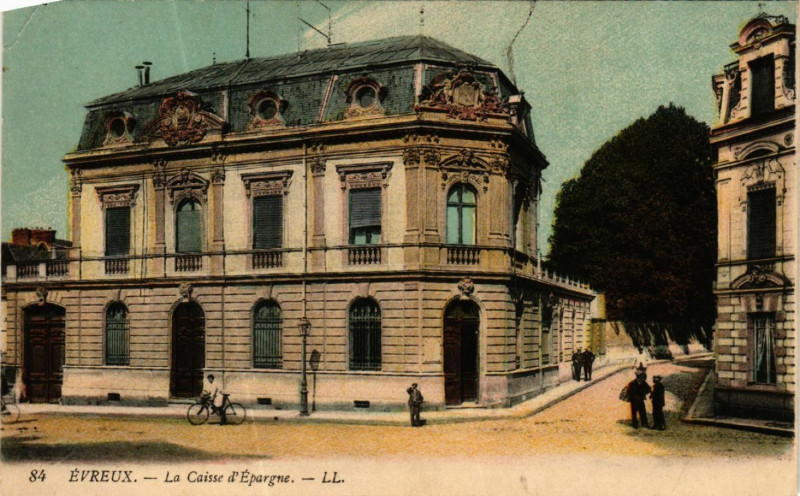 Carte postale ancienne Evreux - La Caisse d'Epargne à Évreux