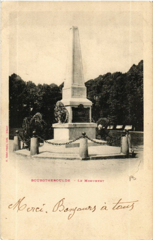 Carte postale ancienne Bourgtheroulde - Le Monument