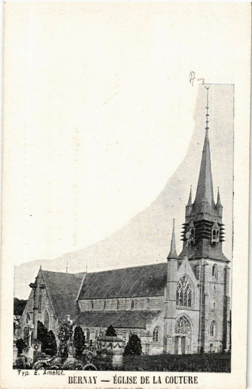 Carte postale ancienne Bernay - Eglise de la Couture à Bernay