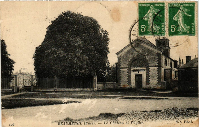 Carte postale ancienne Beaumesnil - Le Chateau de l'Eglise