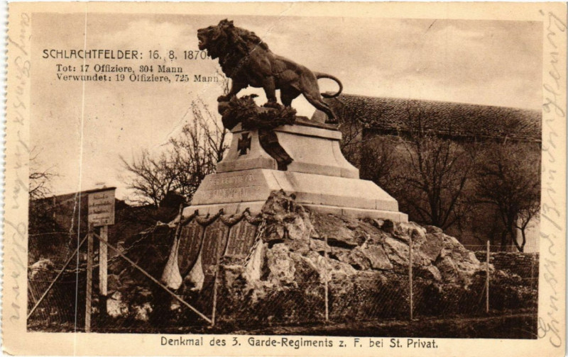 Carte postale ancienne Denkmal des 3. Garde-Regiments z. F. bei Saint-Privat