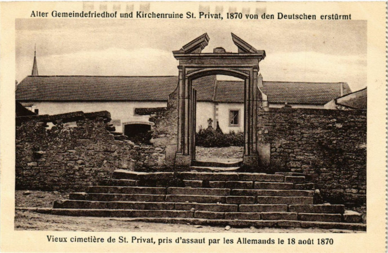 Carte postale ancienne Alter Gemeindefriedhof und Kirchenruine Saint-Privat