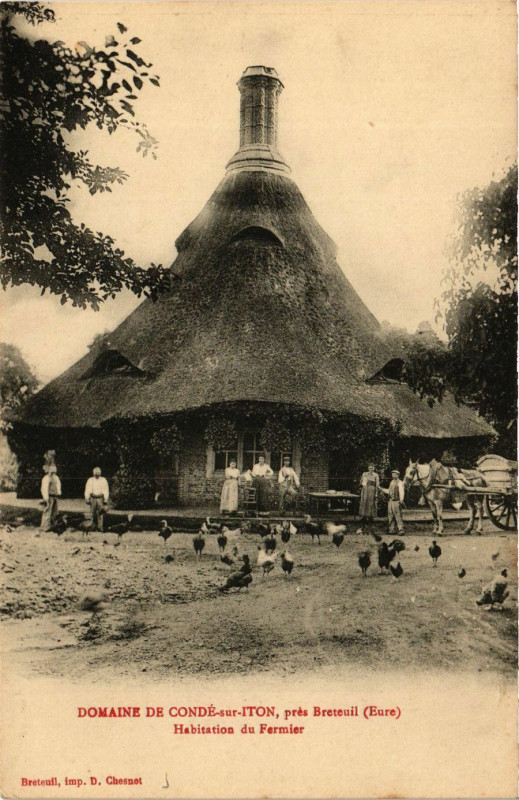 Carte postale ancienne Domaine de Conde-sur-Iton pres Breteuil Habitation du Fermier à Breteuil