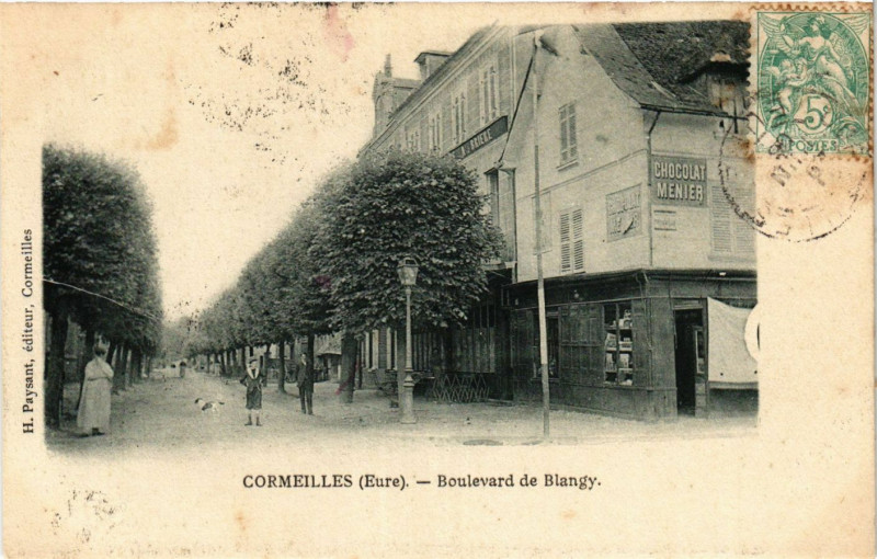 Carte postale ancienne Cormeilles - Boulevard de Blangy à Cormeilles