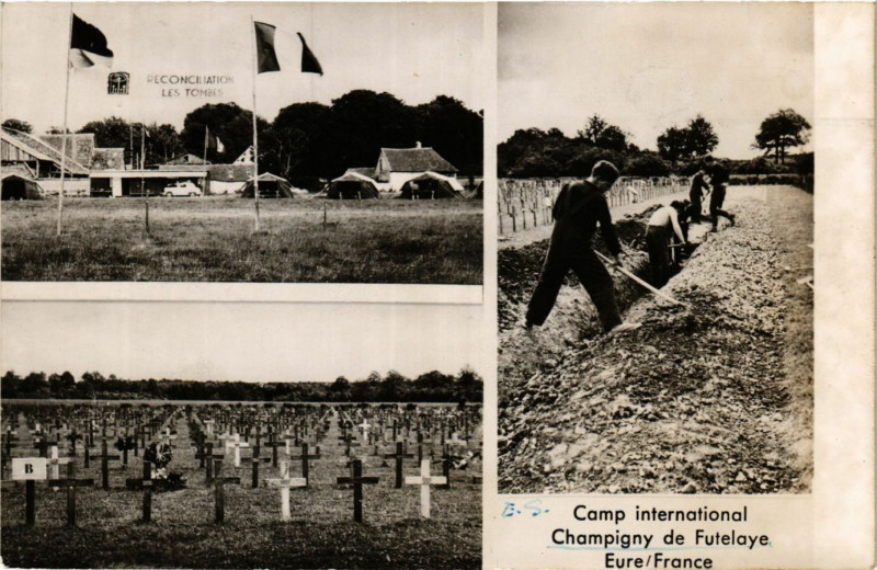 Carte postale ancienne Camp international Champigny de Futelaye Eure/France