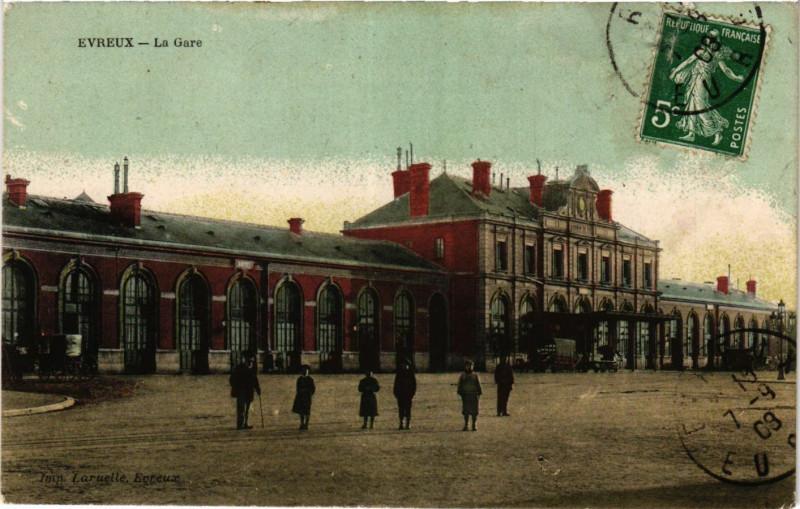 Carte postale ancienne Evreux - La Gare à Évreux