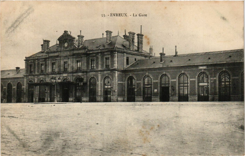 Carte postale ancienne Evreux - La Gare à Évreux