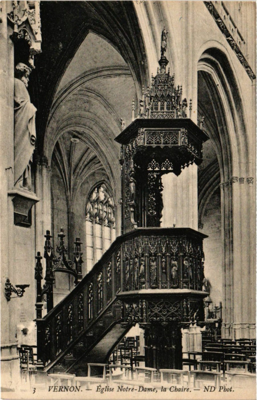 Carte postale ancienne Vernon - Eglise Notre-Dame la Chaire à Vernon
