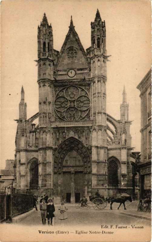 Carte postale ancienne Vernon - Eglise Notre-Dame à Vernon