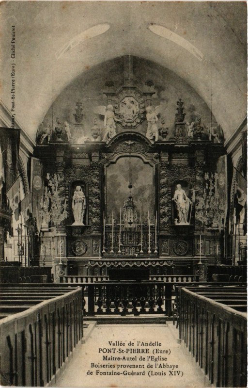 Carte postale ancienne Vallée de l'Andelle - Pont-Saint-Pierre - Maitre-Autel de l'Eglise à Pont-Saint-Pierre