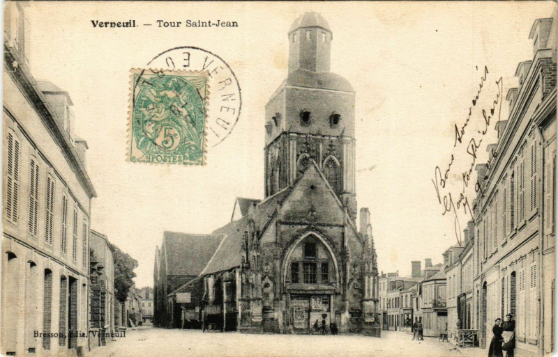 Carte postale ancienne Verneuil - Tour Saint-Jean