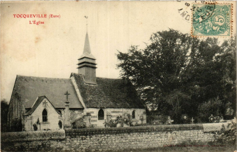 Carte postale ancienne Tocqueville L'Eglise à Tocqueville