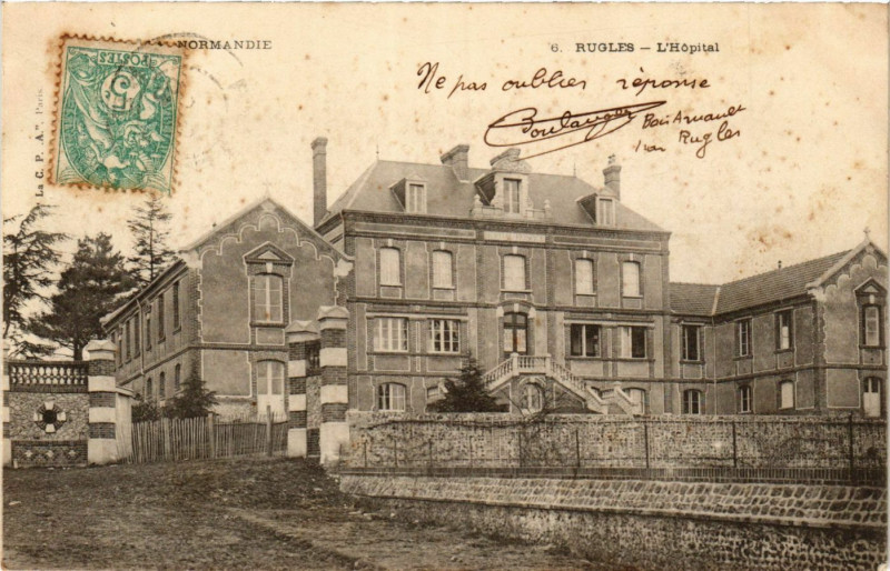Carte postale ancienne Rugles - L'Hopital à Rugles