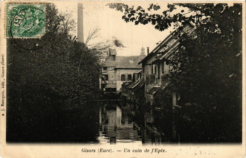 Carte postale ancienne Gisors - Un coin de l'Epte à Gisors
