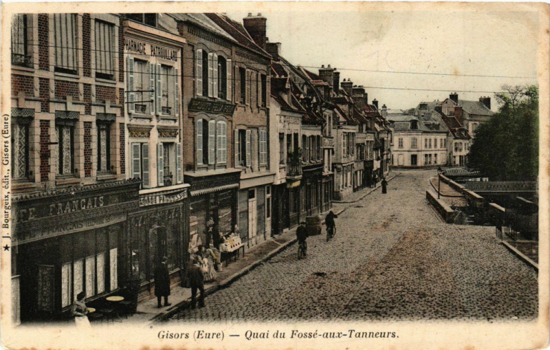 Carte postale ancienne Gisors - Quai du Fosse-aux-Tanneurs à Gisors