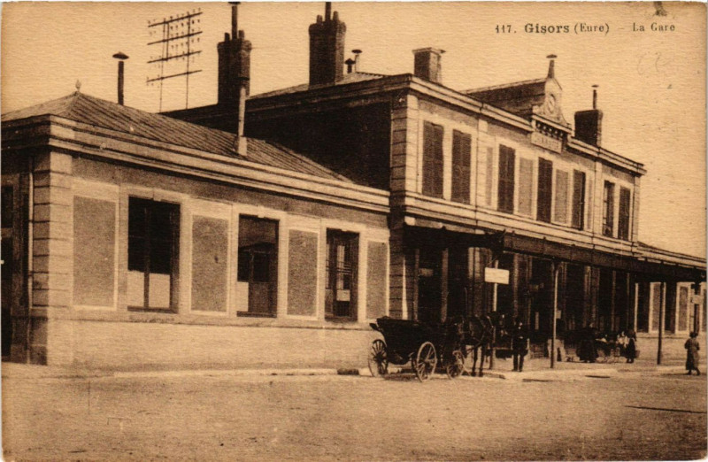 Carte postale ancienne Gisors - La Gare à Gisors