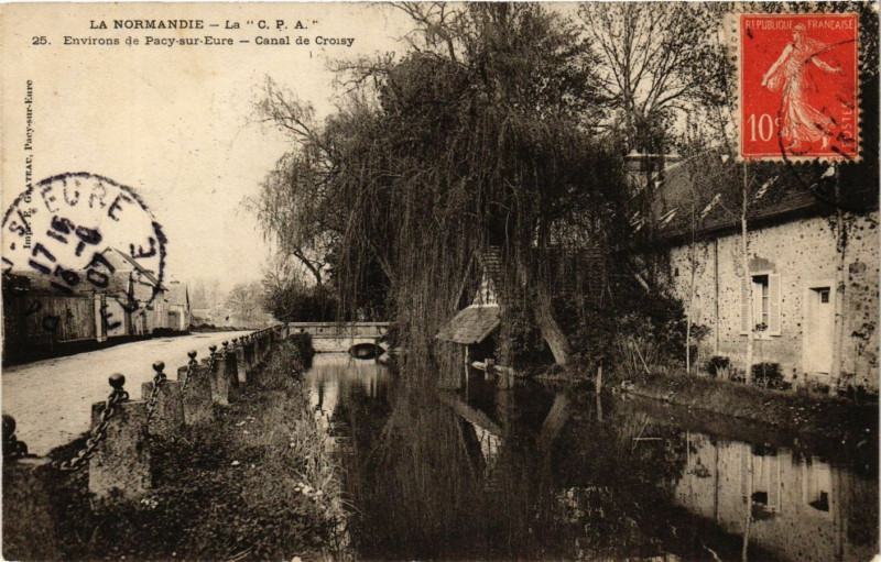 Carte postale ancienne Environs de Pacy-sur-Eure - Canal de Croisy à Pacy-sur-Eure