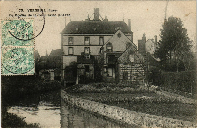 Carte postale ancienne Verneuil Le Moulin de la Tour Grise