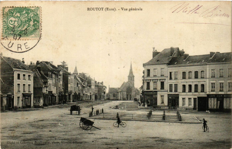 Carte postale ancienne Routot - Vue générale à Routot