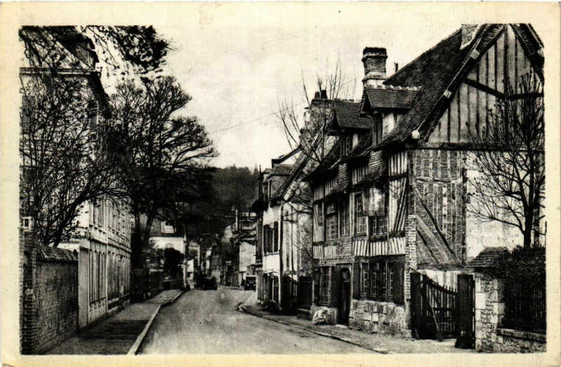 Carte postale ancienne Pont-Audemer - Rue N.-D. du Pre Auberge du Vieux-Puits à Pont-Audemer