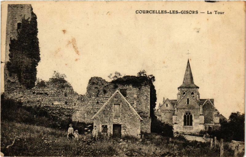 Carte postale ancienne Courcelles-les-Gisors - La Tour à Gisors